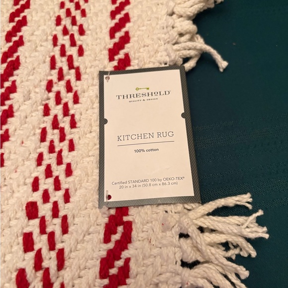 Threshold Red and White Kitchen Rug - Picture 2 of 2